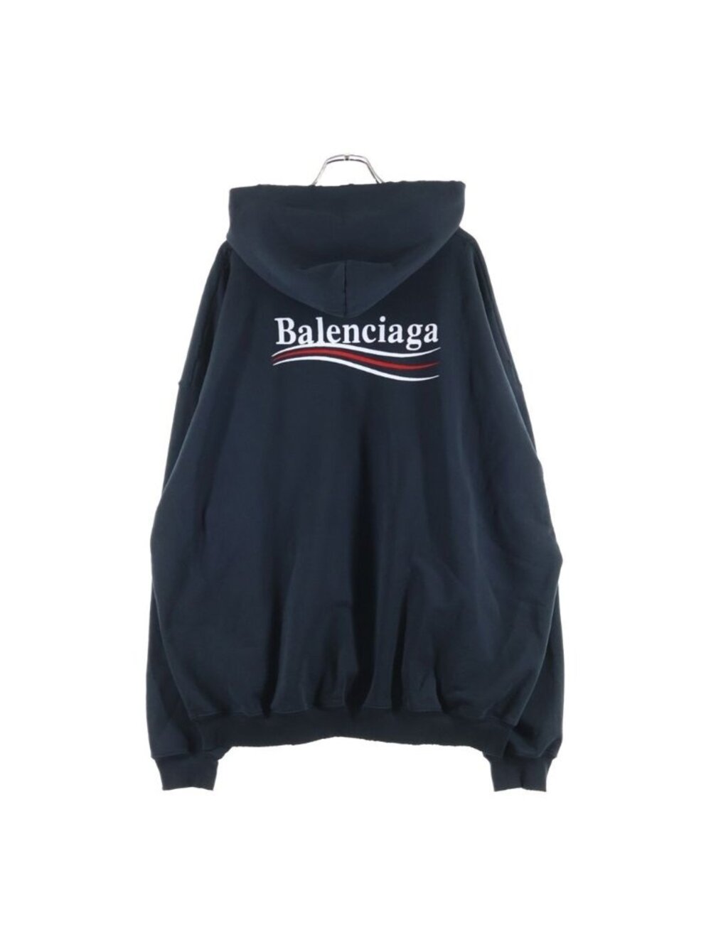 Balenciaga Political Campaign Hoodie Large Fit Logo Embroidery Distressed